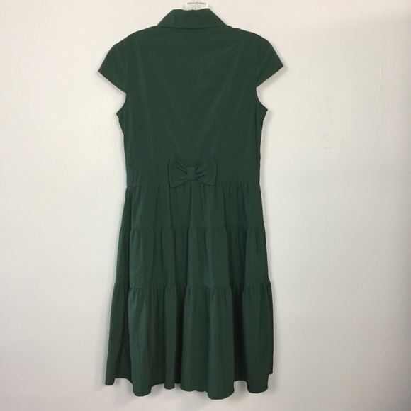 asifeir Tiered Button Down Cap Sleeved Midi Dress - Picture 9 of 15